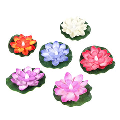 Lotus Flowers Sensor Led Candle Tealight For Outdoor And Indoor Decoration - (Pack Of 6)
