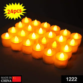 1222  Festival Decorative - Led Tealight Candles (White 24 Pcs)