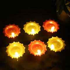 Water Sensor Led Diya Set for Diwali (6 Pcs Set)