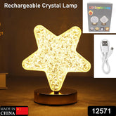 12571 Star Shape Crystal Diamond Lamp Cordless Luxury Lamp With Usb Rechargeable 3-way Dimmable Touch Control Decorative Nightstand Lamp For Bedroom Living Room Party Restaurant Decor (1 Pc )